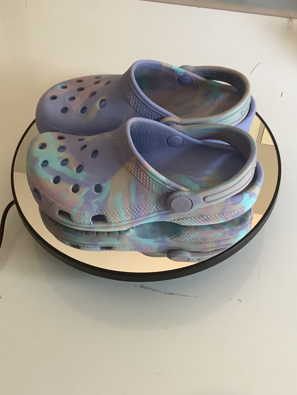 CROCS Kids Lavender Tie-Dye Clog Sandals